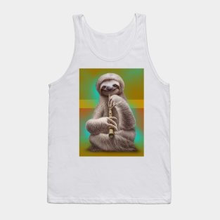 sloth playing flute Tank Top